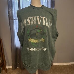 Gilded Intent Green Sleeveless Sweatshirt